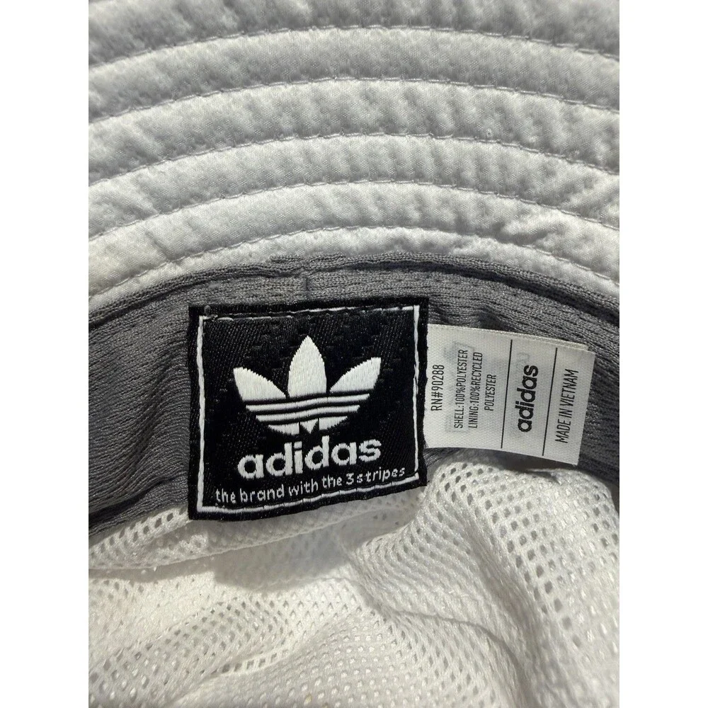 adidas Bucket Hat White/Black One Size Adjustable Chin Strap Lightweight